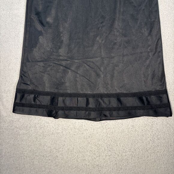 Vintage Sears XXS The Doesn’t Slip Black Camisole Midi Negligee Goth Romantic - Picture 5 of 16
